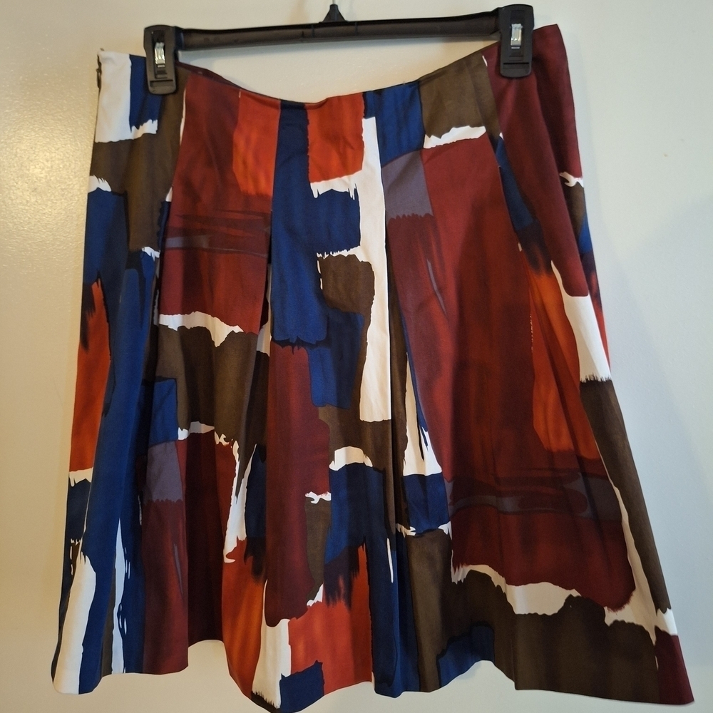 Artistic Abstract Autumnal Cotton Skirt - Picture 4 of 5